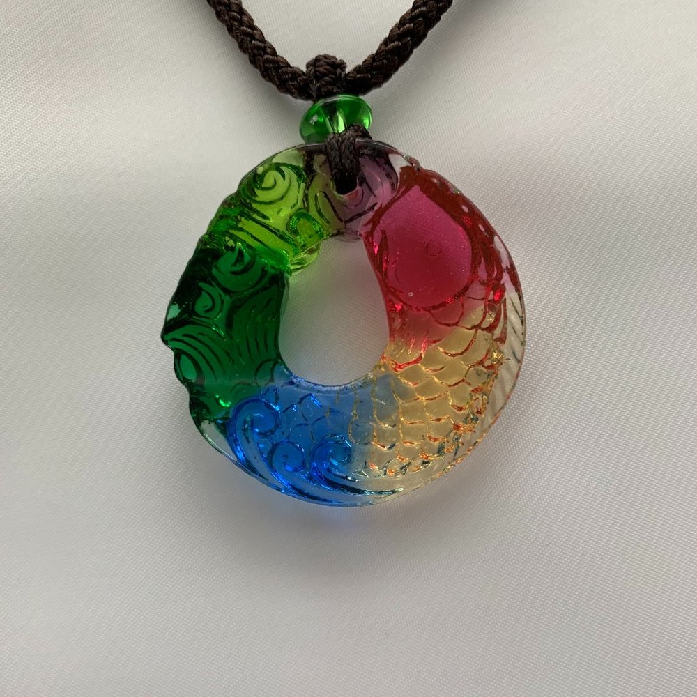 Chinese Multicolored Glass Pendant
